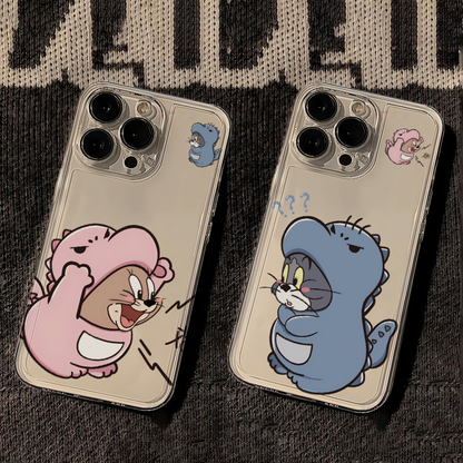 Dinosaur Tom and Jerry Couple Phone Case