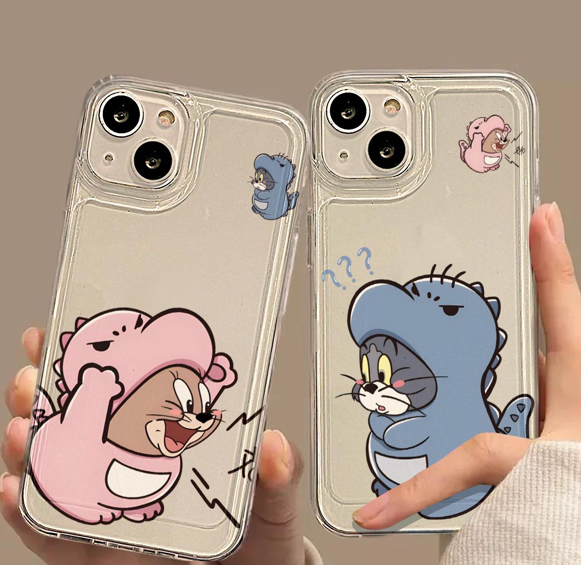 Dinosaur Tom and Jerry Couple Phone Case