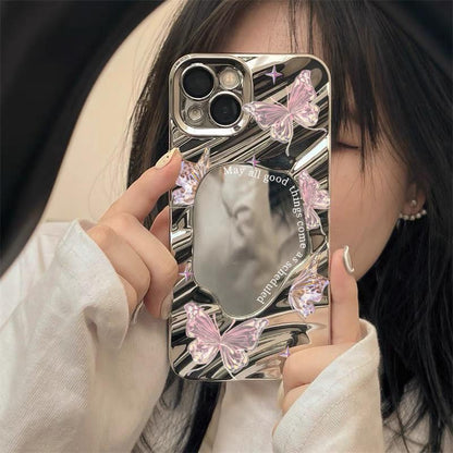 Mirror Magic Pink Butterfly Phone Case