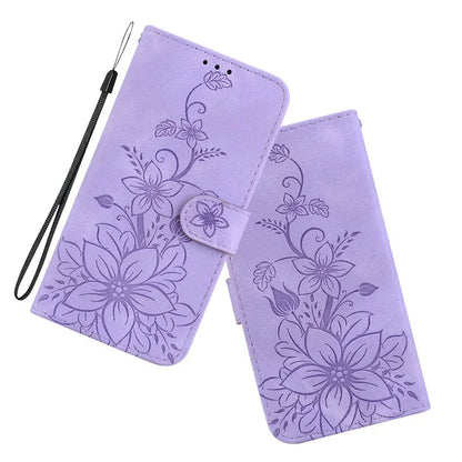 Wallet Bags Flip Cover Flower Case For Huawei P50 P30 P20 Pro P10 P40 Lite 5G P50Pro P30Pro Magnetic Leather Phone Cases Lily