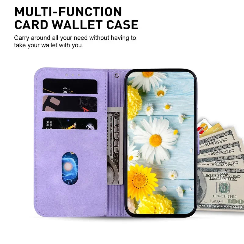 Wallet Bags Flip Cover Flower Case For Huawei P50 P30 P20 Pro P10 P40 Lite 5G P50Pro P30Pro Magnetic Leather Phone Cases Lily