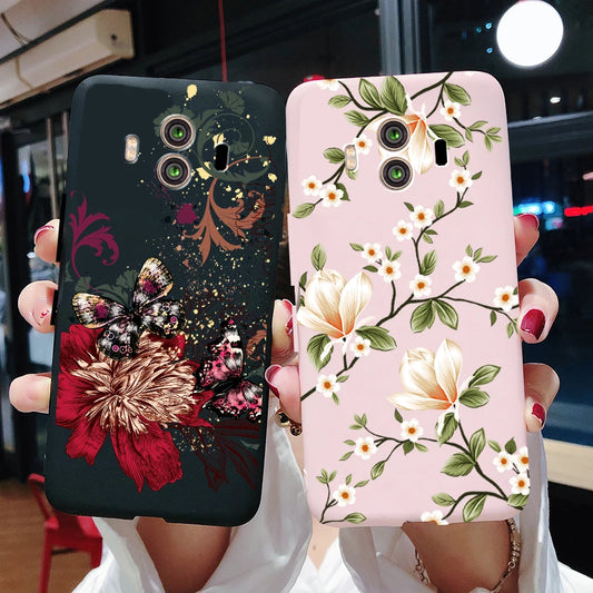 For Huawei Mate 10 Pro Beautiful Flowers Matte Soft Case For Huawei Mate10 Mate 10 Pro Back Phone Cover Protective Silicone case